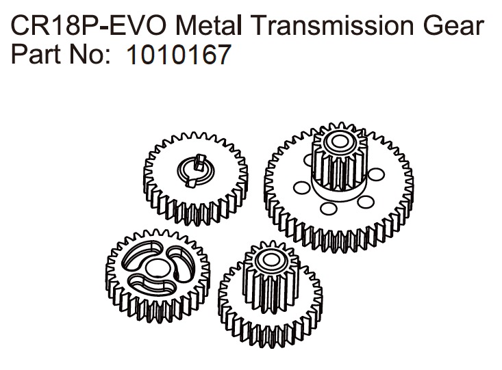 Hobby Plus Metal Transmission Gears - EVO 1:18 240305