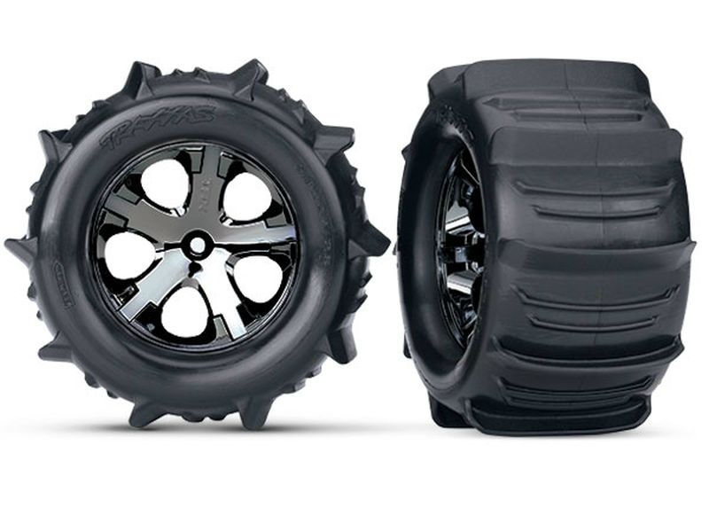 Traxxas Paddle-Reifen auf Felge 2.8 All-Star chrome schwarz TSM rate 3689 - Abbildung 1