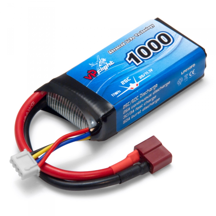 Vapex LiPo Akku 3S 11,1V 1000mAh 25C T-Stecker LP010FD