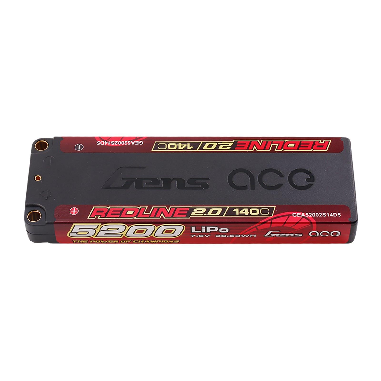 Gens Ace Rotline 2.0 5200mAh 7.6V 140C 2S HardCase 146# HV Lipo Akku GEA52002S14D5
