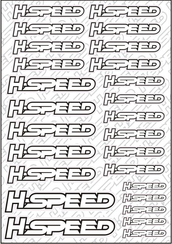 H-SPEED Aufkleber Bogen WEISS HSP0002