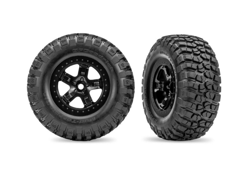 Traxxas BFGoodrich T/A KM2 Reifen auf Felgen schwarz (2) Slash 2WD vorn 5879-BLK