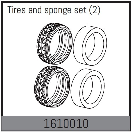Absima Tires and sponge set (2 Pcs.) 1610010