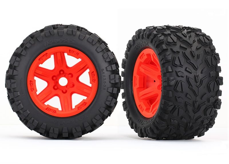 Traxxas Reifen auf Felge orange montiert (Talon EXT 3.8) 8672A