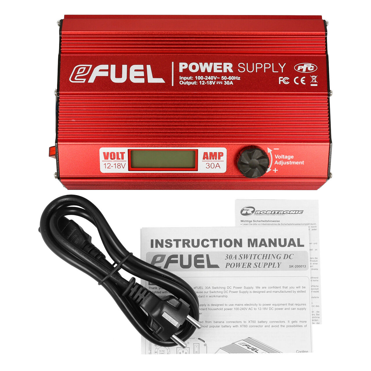 SkyRC eFuel 30A 12-18 Volt Netzteil mit LCD Anzeige SK-200013