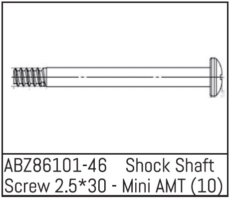 Absima Shock Shaft Screw 2.5*30 - Mini AMT (10) Z86101-46