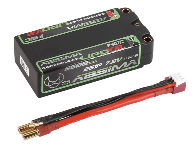 Absima Comp. Shorty LiPo 7.6V 140C/2S1P HC 6500mAh 5mm 4150030