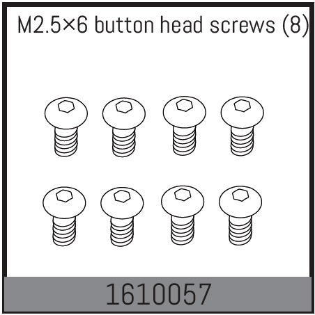 Absima M2.5×6 button head screws (8 Pcs.) 1610057