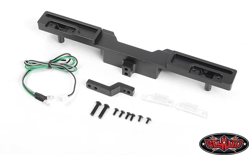 RC4WD Oxer Steel Rear Bumper w/ Towing Hook, Brake Lenses + LED Li VVV-C1061