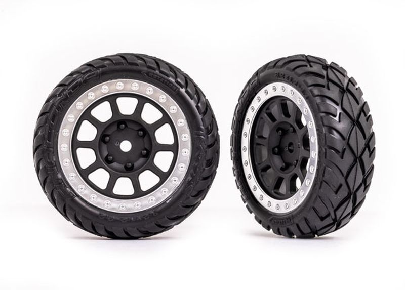 Traxxas Anaconda Reifen auf Felge Bandit 2.2 Graphite-grau Satin-Chr 2479G