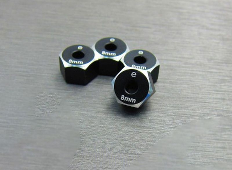SAMIX Alum. Hex Adapter (8mm) schwarz für Element RC Enduro END-6063-8