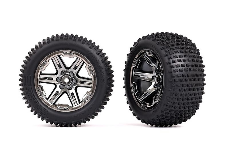 Traxxas Alias Reifen auf Felge 2.8 RXT Schwarz-Chrom-Felge 2WD Elo h 3772R