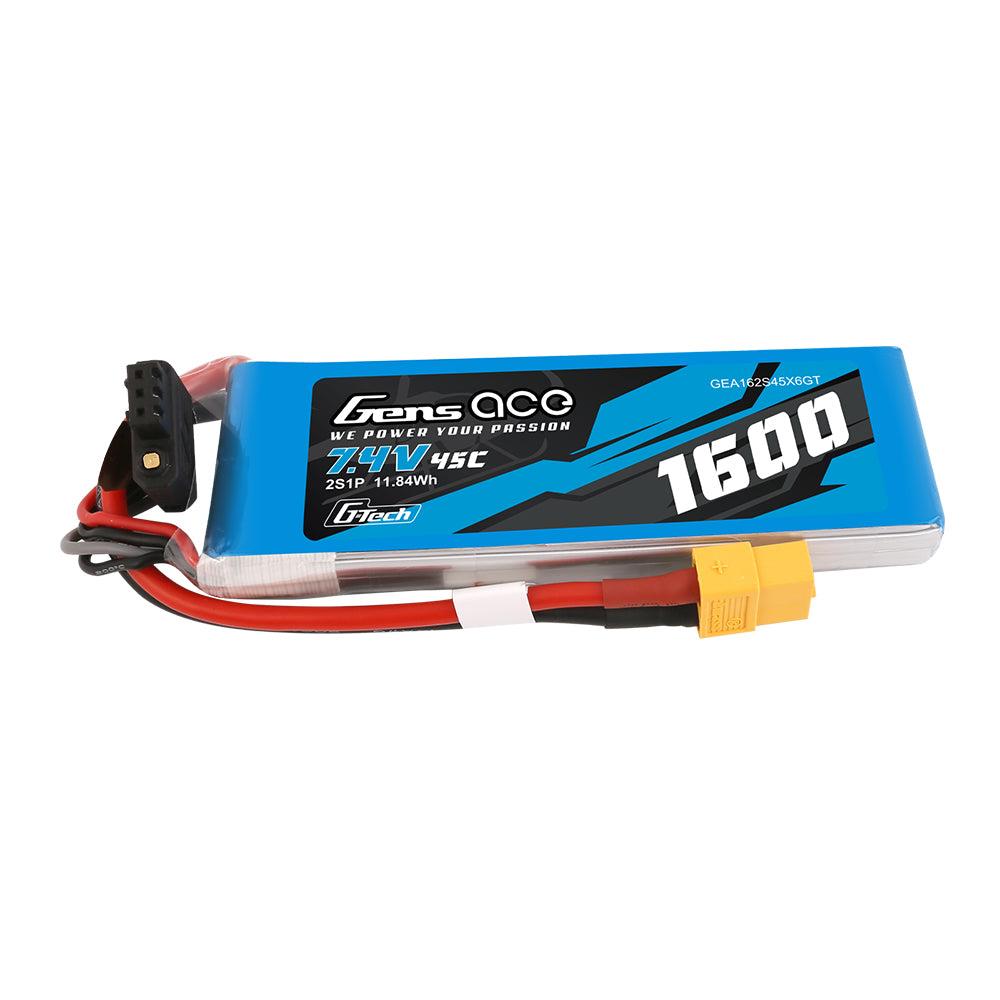 Gens Ace G-Tech 1600mAh 7.4V 45C 2S1P Lipo Akku Pack mit XT60 Stecker GEA162S45X6GT
