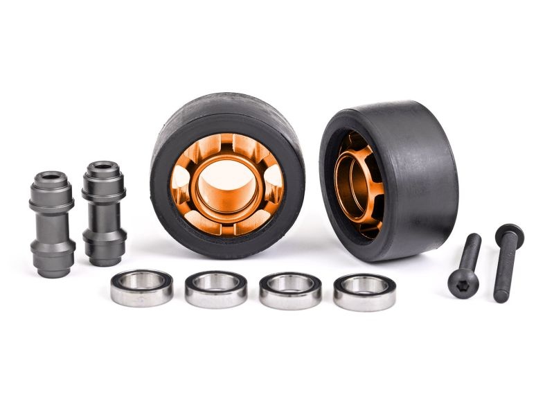 Traxxas Felge für Wheelie Bar, 6061-T6 Alu orange eloxiert (2) +KT 7775T