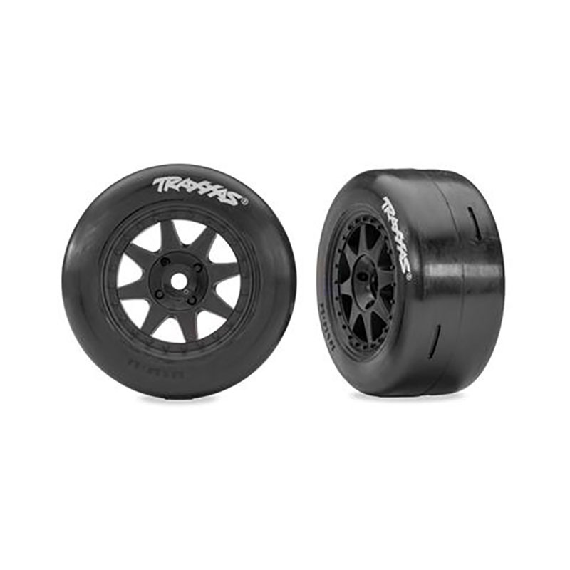 Traxxas Slick-Reifen weich auf Mini-Rally-Felgen schwarz hinten (2) Mini-Rally, Mini-Slash 10875-BLK