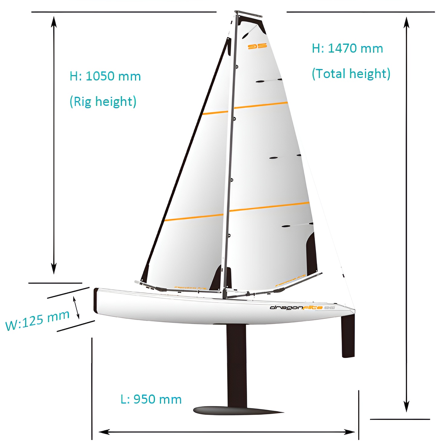 Joysway Segelboot Dragon Flite 95 V2 PNP ohne RC-Anlage 8811A - Abbildung 4