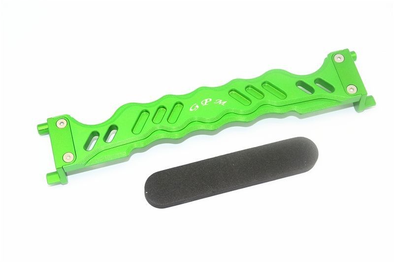 GPM Alu Akkuhalter grün Traxxas MAXX