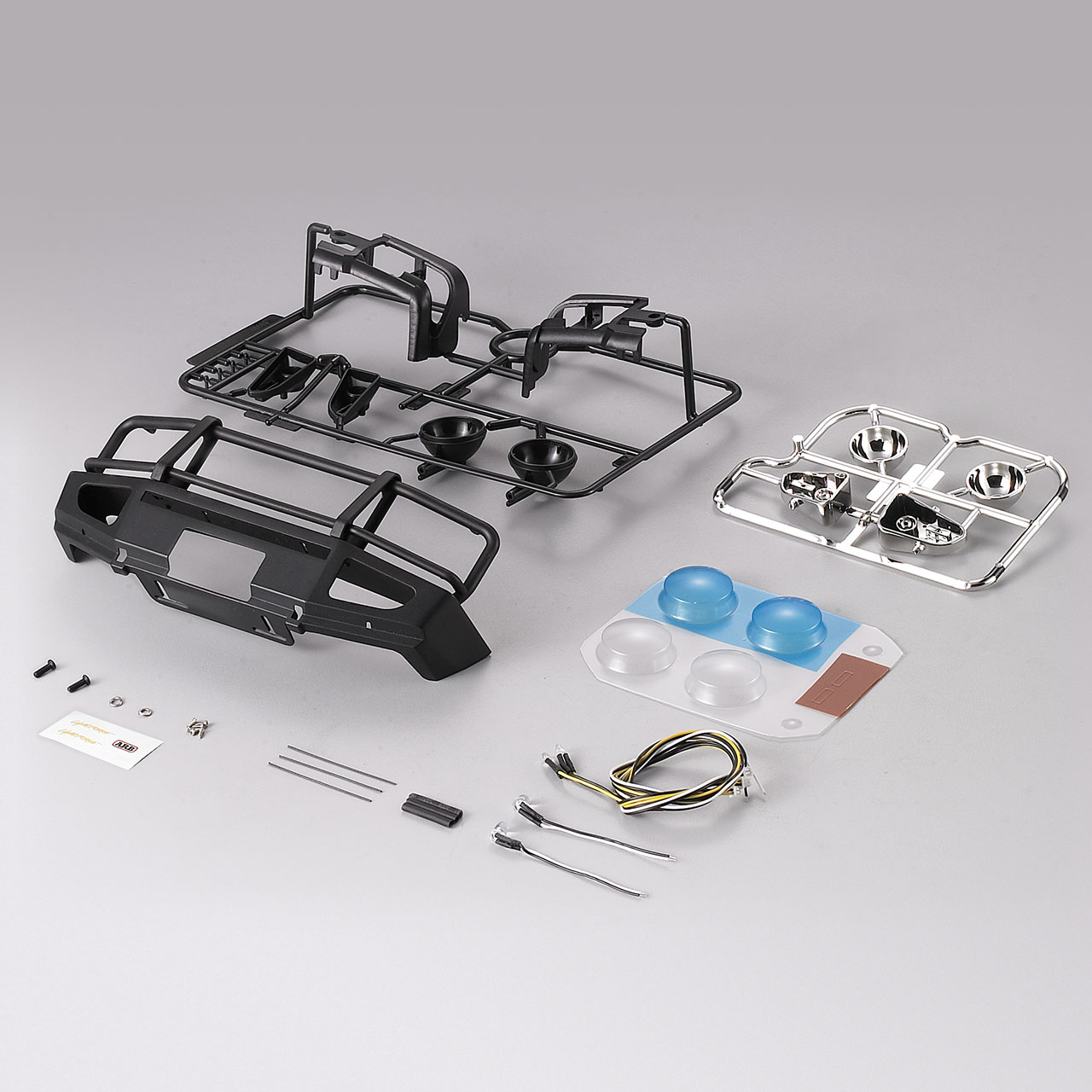 KB48689 Rammschutz mit LED Scheinwerfer Alu schwarz für 1/10 Truck