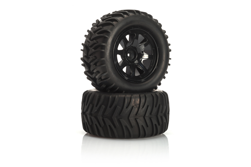 LRP S10 Blast MT VTEC 1/10 Komplettrad schwarze Felge (2 Stk.)