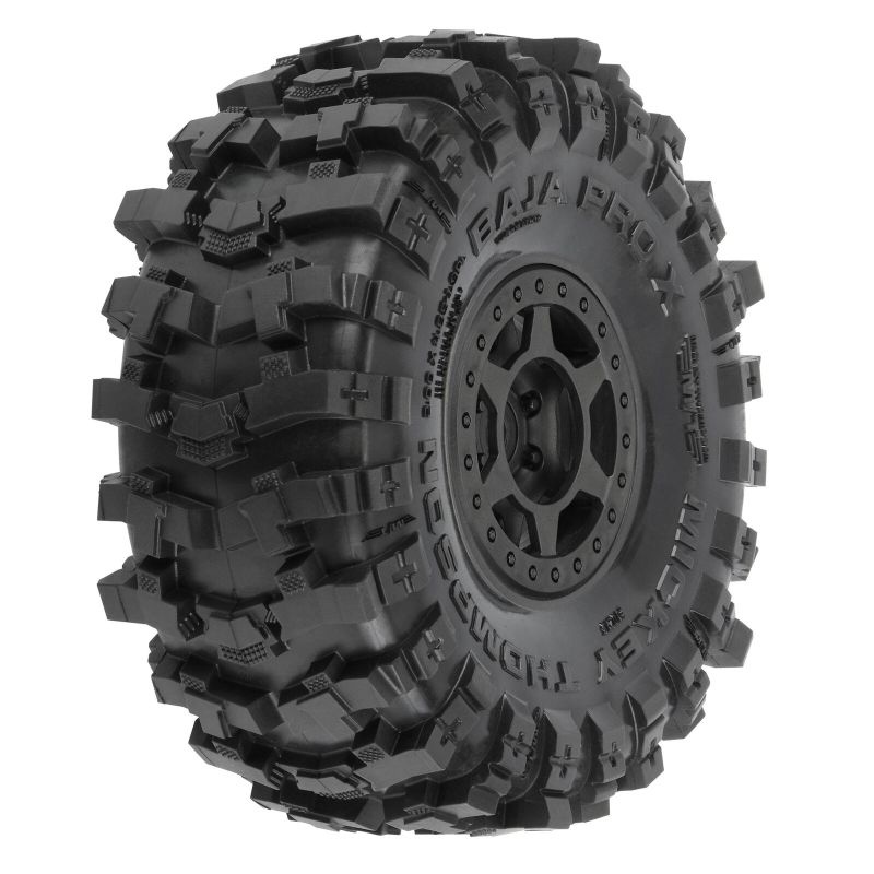 Pro-Line Mickey Thompson Baja Pro X Crawler v/h auf Felge 1.9 G8 Holcomb schwarz Plastik Internal Bed-Loc Felge 10213-10