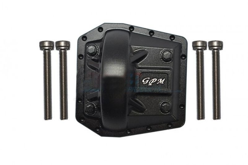 GPM Aluminium Getriebeabdeckung v/h schwarz GPM AXIAL SCX6 JEEP JLU WRANGLER SCX6012ABK
