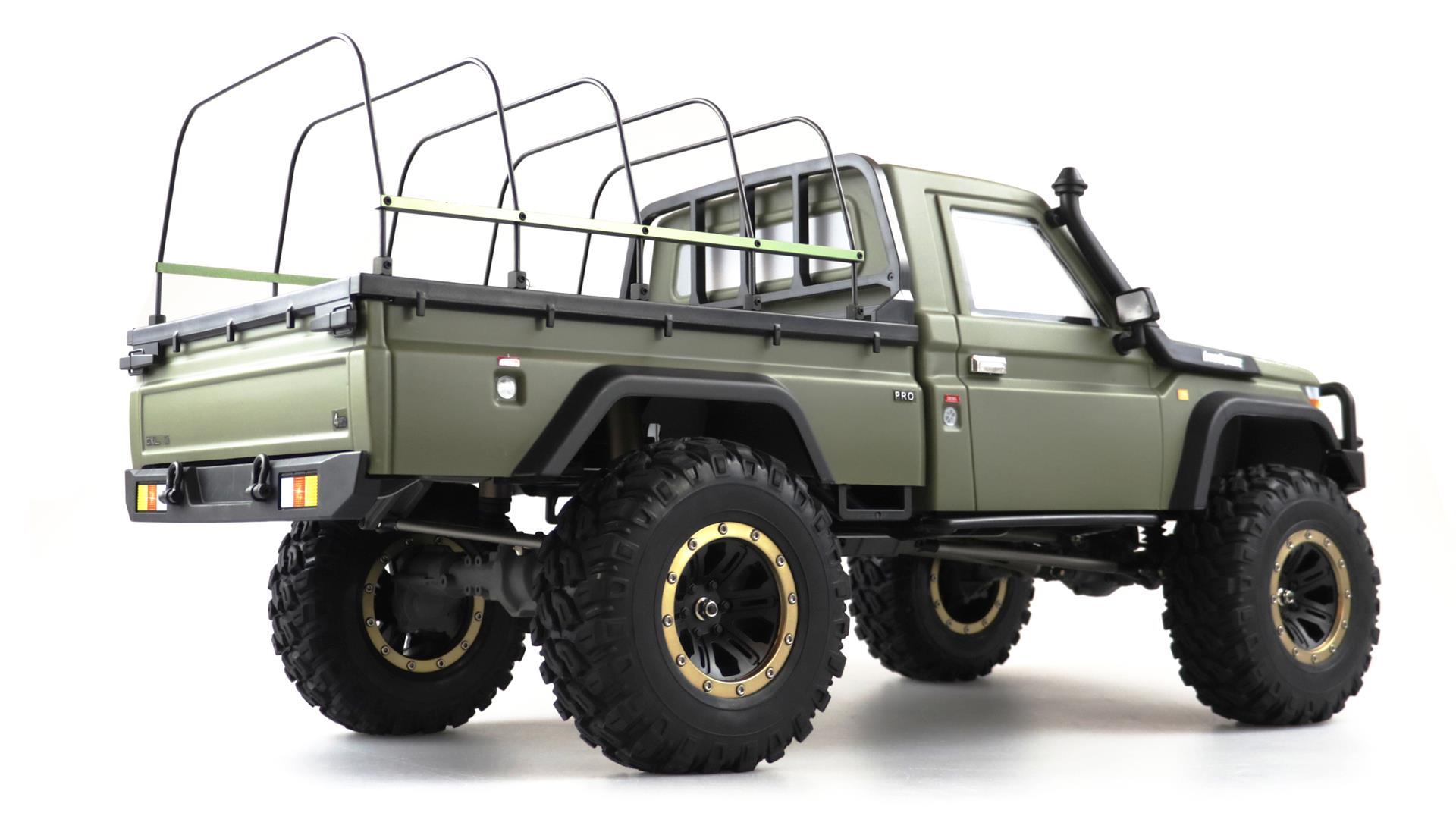 Amewi AMXRock RCX8BS Scale Crawler Pick-Up 1:8, RTR Militär grün 22474