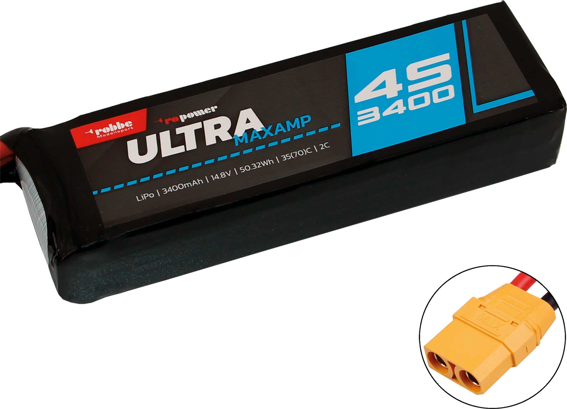 Robbe RO-POWER ULTRA MAXAMP 3400MAH 14,8 VOLT 4S 35(70)C LIPO AKKU 7367