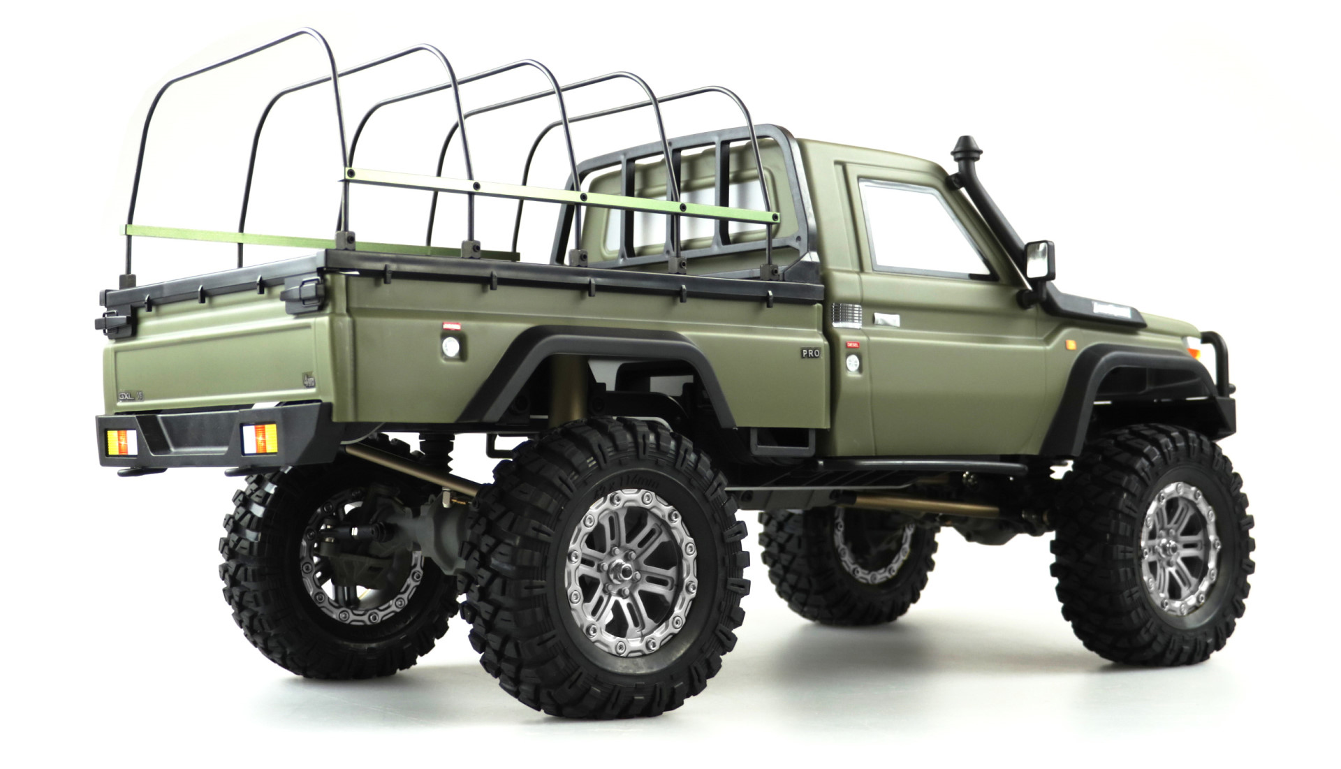 Amewi AMXRock RCX10PS Scale Crawler Pick-Up 1:10, RTR Militär grün 22461