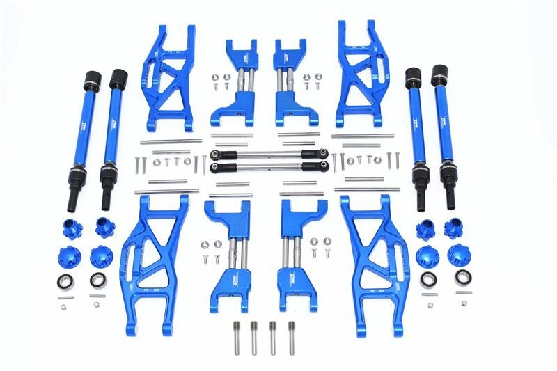 GPM Alu Aufhängungs-Set komplett v/h blau Traxxas MAXX