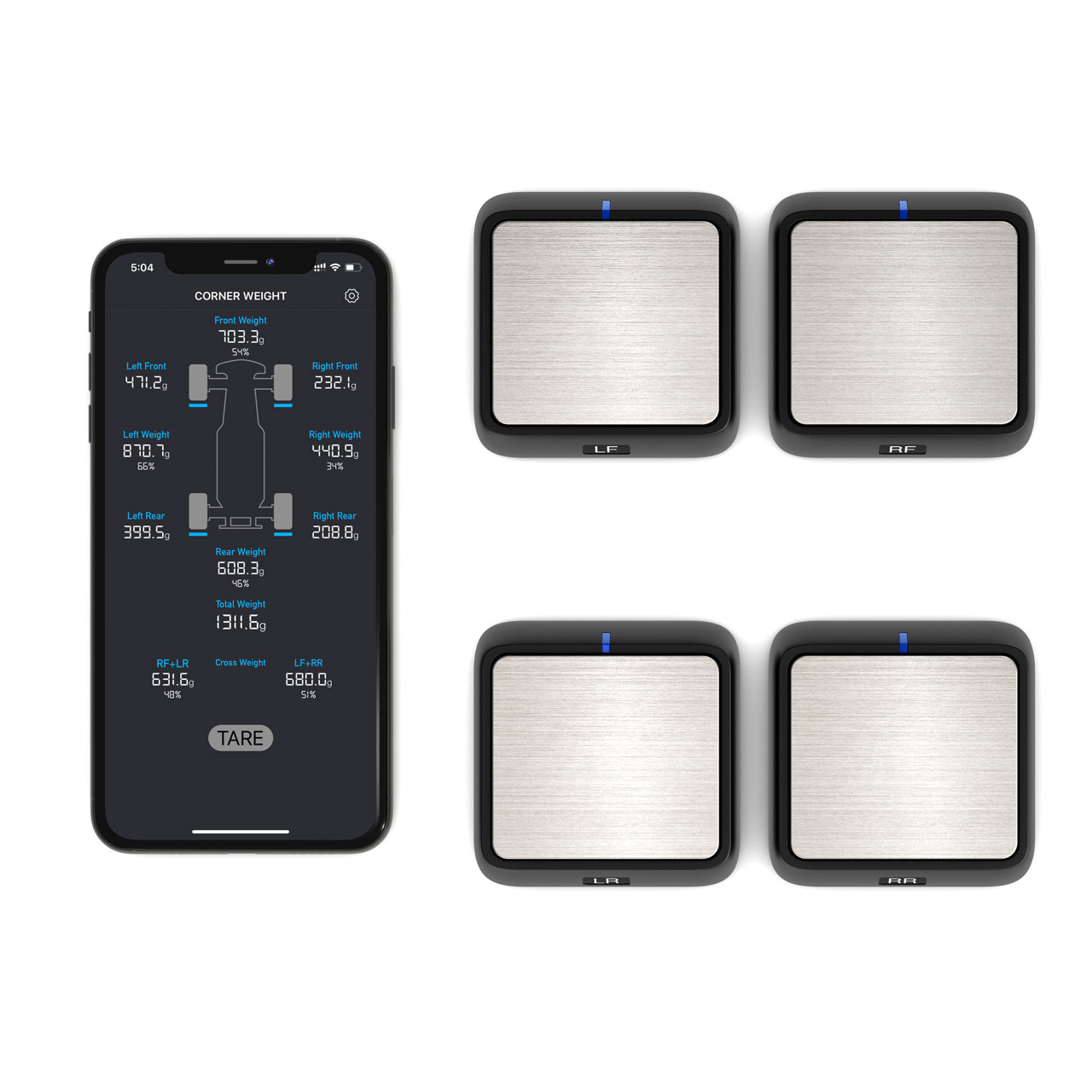 SkyRC Digital Tweak Waage Bluetooth zur Achslastmessung SK-500036-01