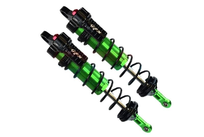 GPM Alum. 6061-T6 L-Shape Piggy Back Dämpfer 143mm hi. grün Traxxas Sledge