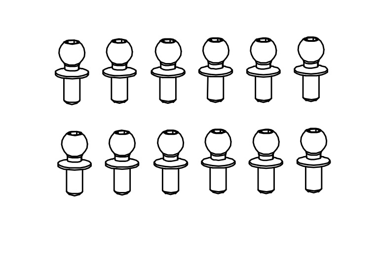 Absima 4.8mm Ball Screws (12) 1610158