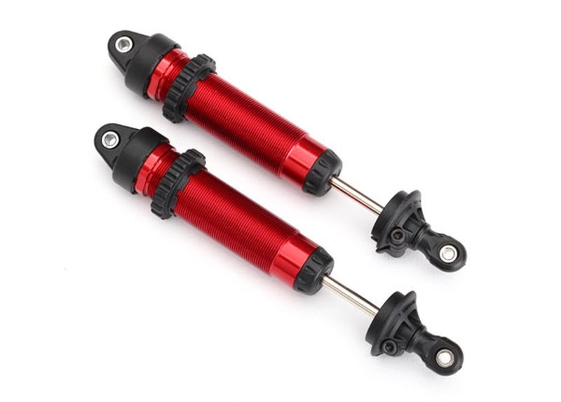 Dämpfer GTR 134mm rot Alu (gebaut ohne Federn) vo Gewinde (2 8450R