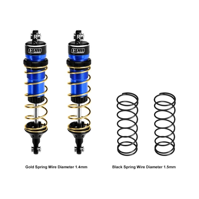 GPM Alu Dämpfer 104mm blau (2) Traxxas Jato, Rustler, Slash&Modified, Stampe TJ104RBGD