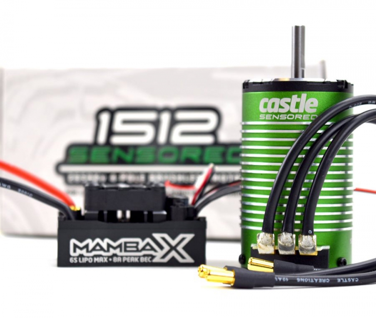 Castle MAMBA X Sensor ESC mit 1512-1800KV Combo E-Buggy 010-0155-06