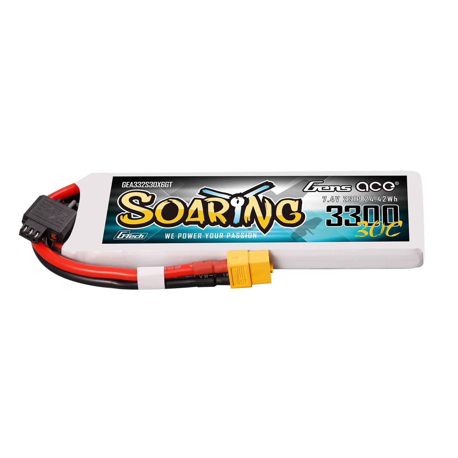 Gens Ace Soaring 3300mAh 2S 30C 7.4V G-Tech Lipo Akku mit XT60 Stecker GEA332S30X6GT