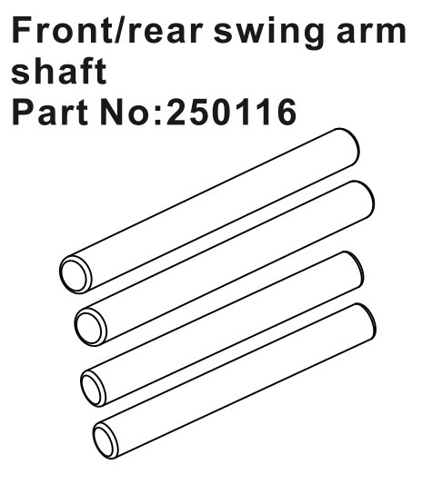 Hobby Plus Front/Rear Swing Arm Shafts 250116