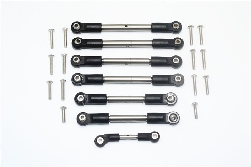 GPM Edelstahl Spurstangen Set (7 Stk.) Traxxas Rustler, Slash 4x4 & 2WD