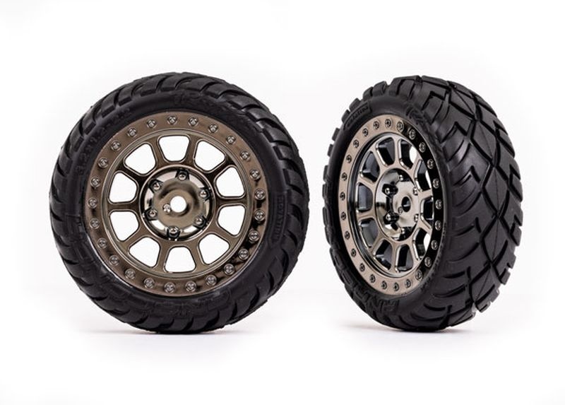 Traxxas Anaconda Reifen auf Felge Bandit 2.2 Schwarz-Chrom vo medium 2479T