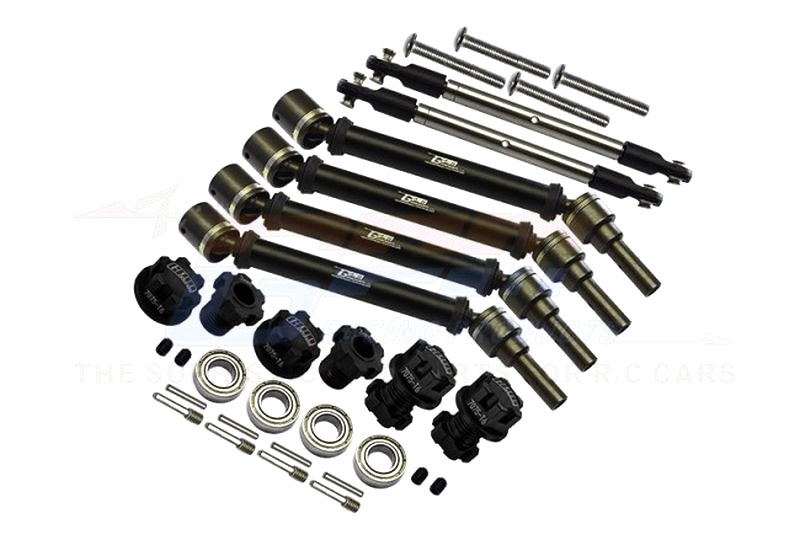 GPM Stahl+Alu CVD Set v/h schwarz +20mm Radmitnehmer&Spurstangen TRX WideMAXX TXMS143FRSNBK