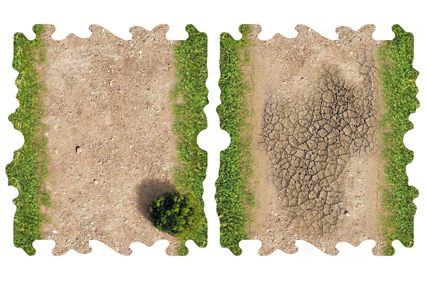 ToysWD Crawler Park: 2x Dirt And Grass Half Straights For 1/18 & 1/24 RC Crawler Park Circuit TWDTRK005