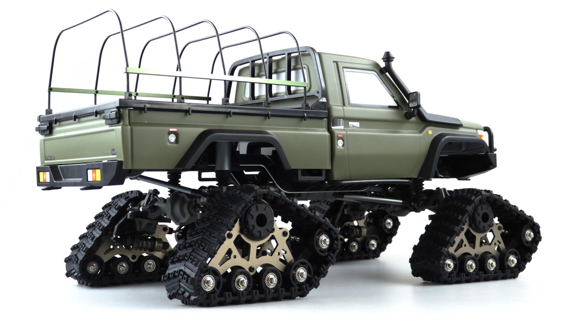 Amewi AMXRock RCX10BTS Scale Crawler Pick-Up 1:10, RTR Militär grün 22462