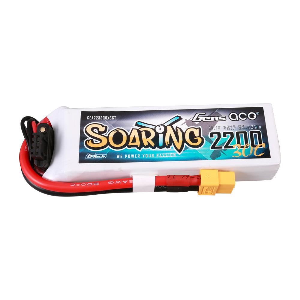 Gens Ace G-Tech Soaring 2200mAh 11.1V 30C 3S1P Lipo Akku Pack mit XT60 Stecker GEA223S30X6GT