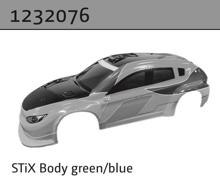 Absima STi-X Karosserie grün/blau (ohne Sticker) 1232076