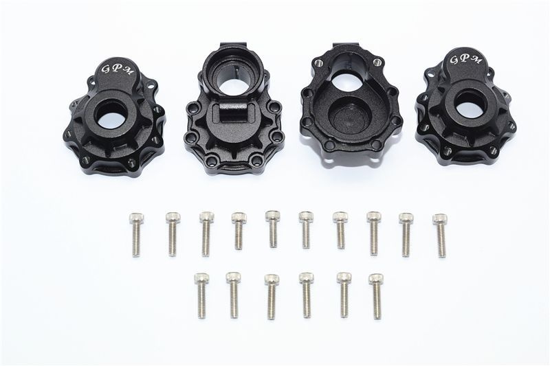 GPM Alu Radträgergehäuse hinten schwarz (2 Stk.) Traxxas Traxxas4 & 6