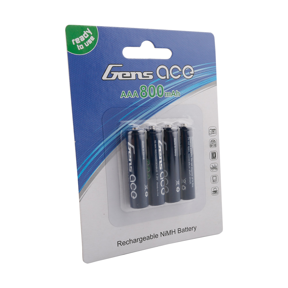 Gens ace Akku R3-AAA Ni-Mh HV 800Mah (4) 44x10mm 60g GE2-0800AAA - Abbildung 1