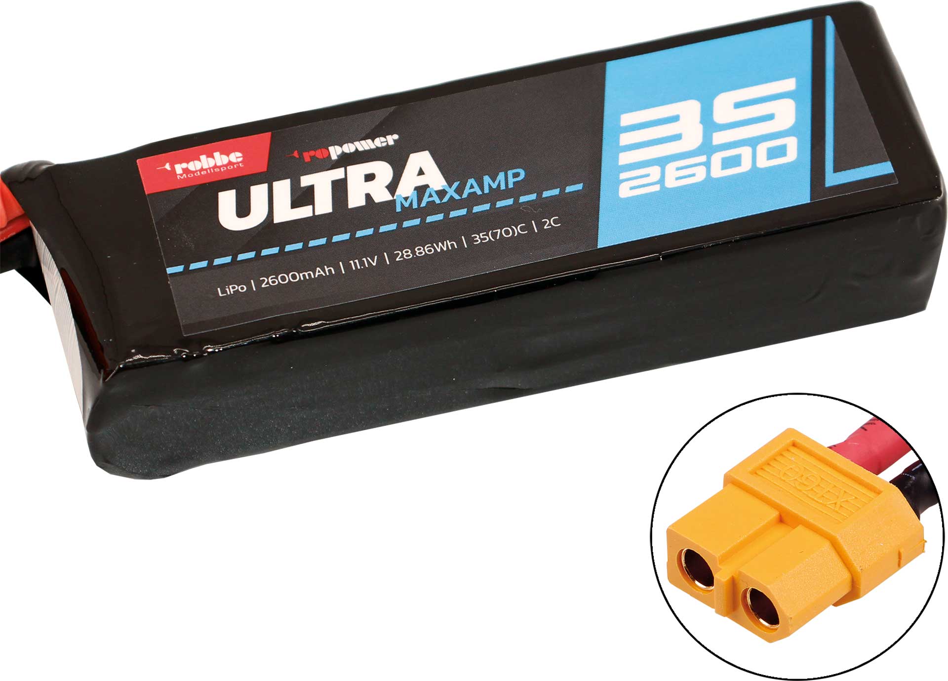 Robbe RO-POWER ULTRA MAXAMP 2600MAH 11,1 VOLT 3S 35(70)C LIPO AKKU 7364