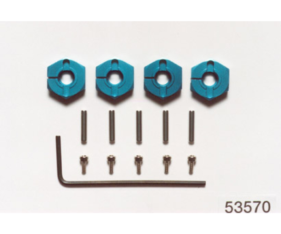 Tamiya 53570 Radmitnehmer (4) Alu 4mm blau 300053570