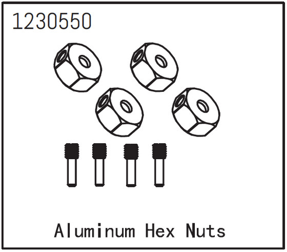 Absima Aluminium Sechskantmutter (4 St.) 1230550