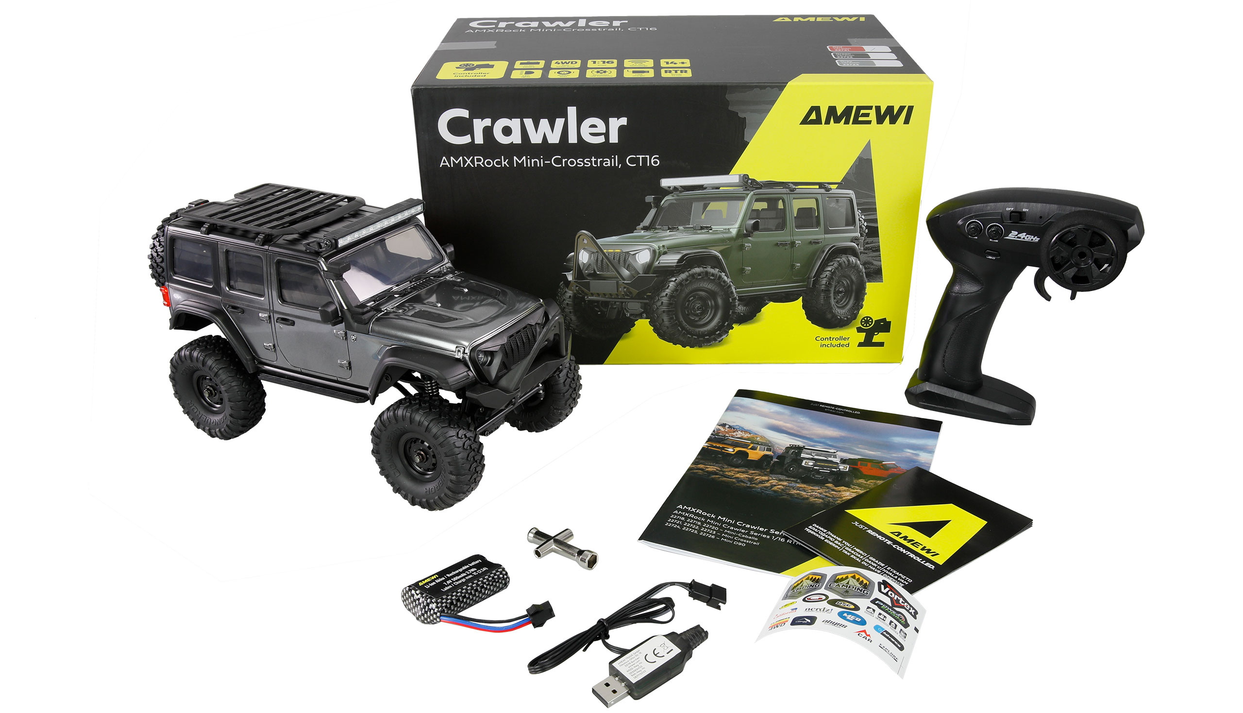 Amewi AMXRock Mini-Crosstrail Scale Crawler 4WD 1:16 RTR grau 22723